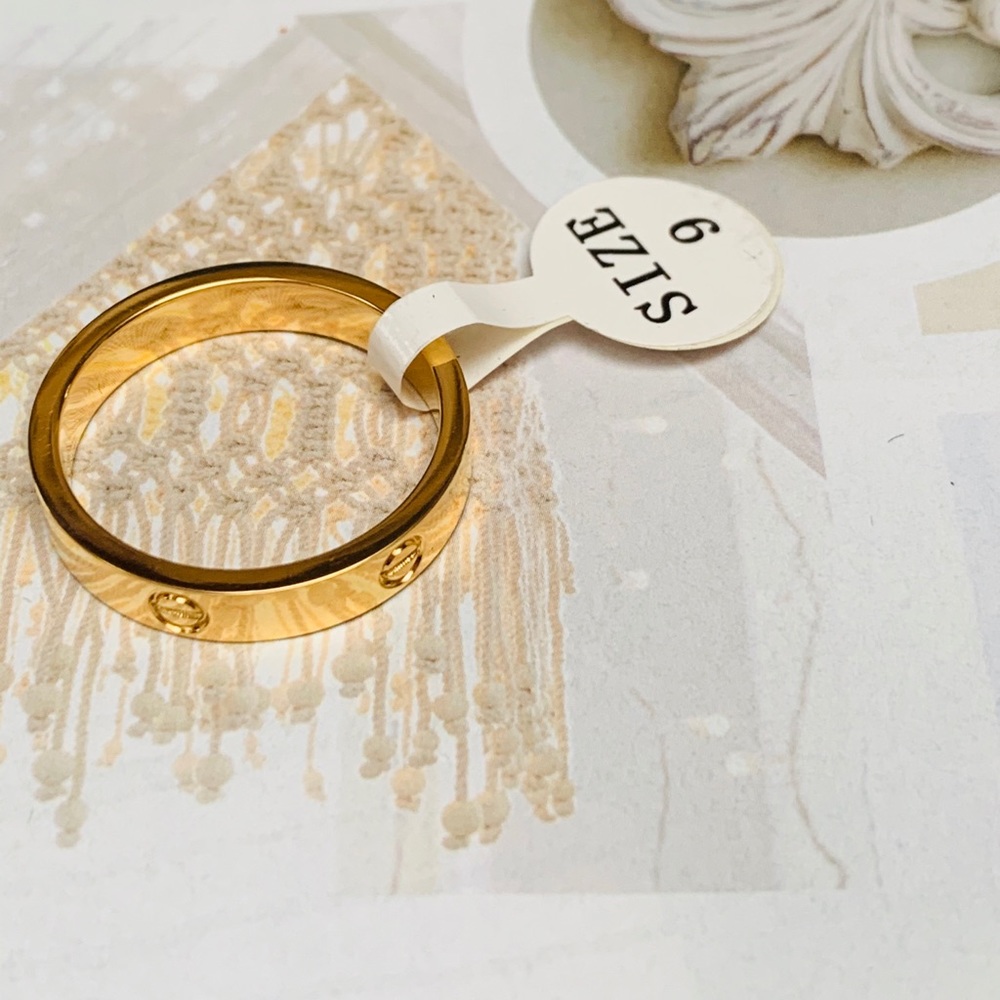 Designer Wedding Band/Anniversary Ring in Goldtone